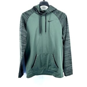Nike Hoodie Men LT Green Logo Pattern Raglan Sleeve Dri-FIT Pullover Modern